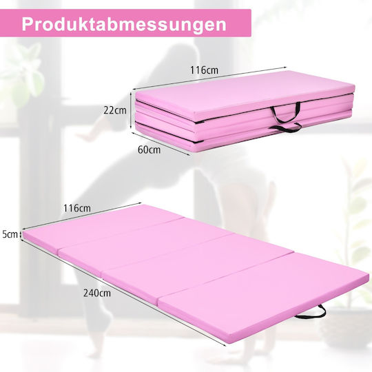 Costway Klappbares Trainingsmatte Pilates Rosa