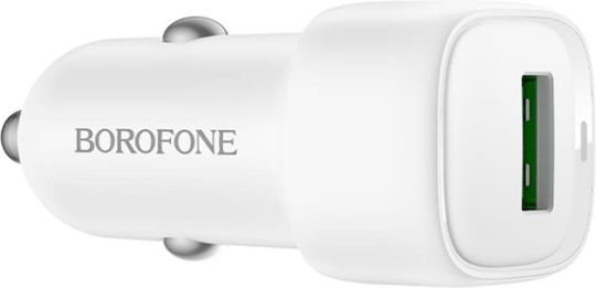 Borofone Bz34 Auto-Ladegerät 18W 3A Schnellladung mit einem Anschluss: 1xUSB Weiß Farbe