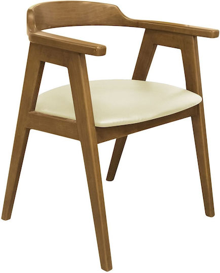 Selva Dining Room Artificial Leather Chair Natural, Ecru 60x54x75cm 2pcs