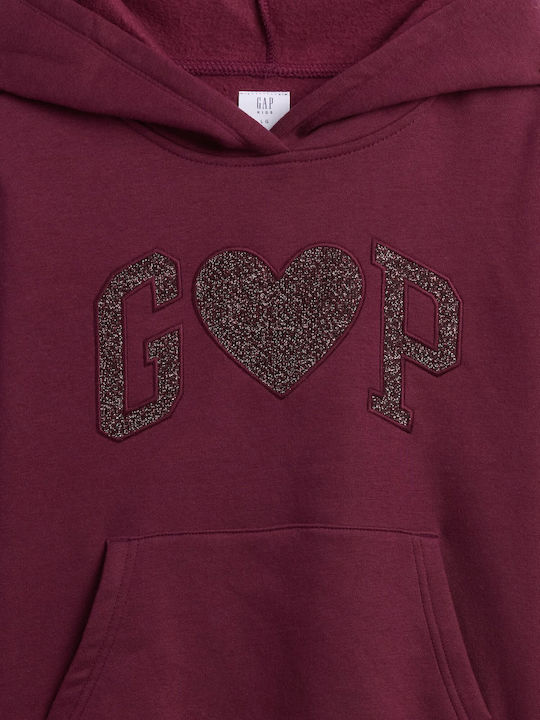 Kids Sweatshirt with Hood and Pockets Burgundy