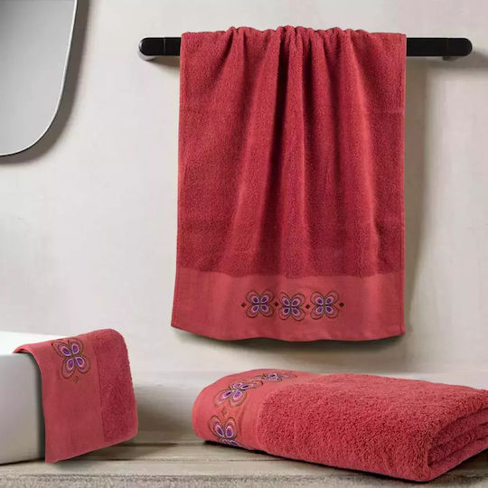 Borea Set of Towels 3 pcs Petalouda Terracotta