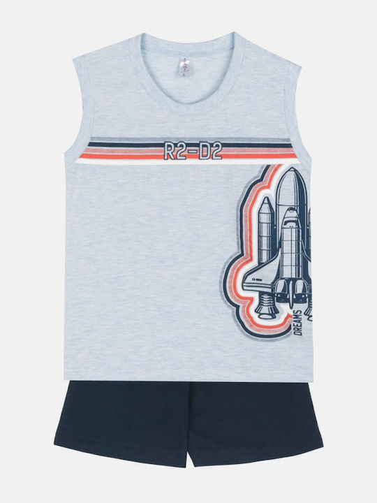 Joyce Kinder Schlafanzug Sommerlich Blue Space Shuttle R2-d2