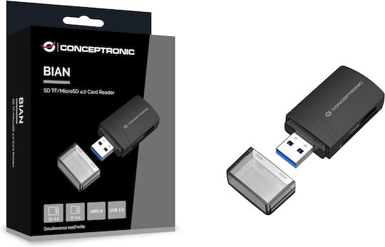 Cititor Card Conceptronic USB-A > Micro SD TF 4.0 Negru