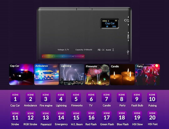 Apexel RGB Lumină Inelară 3cm