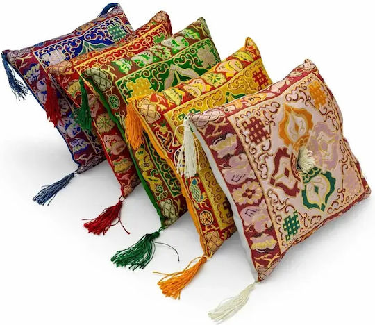 Meditation Bowl Support Cushion 20cm Deluxe Double Dorje Red