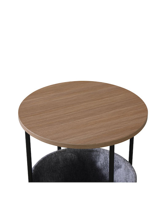 Round Side Table Fredami Wooden Sonoma L40xW40xH50cm