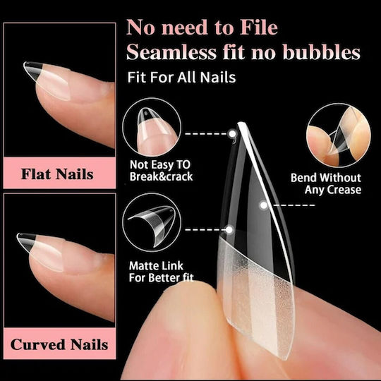 Almond Sfaturi pentru unghii Transparente IS-8692