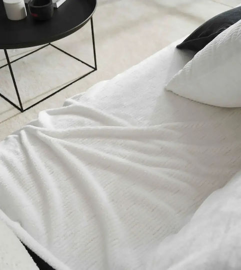 Gofis Home Sofa Throw 2 Sides Jacquard 109x250cm Polar White 109/16