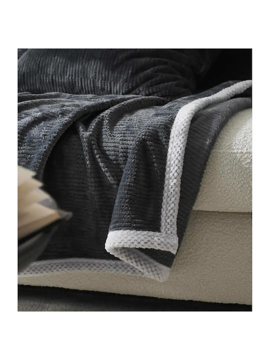 Gofis Home Three-Seater Sofa Throw 2 Sides Jacquard 109x300cm Pearl Grey 109/15