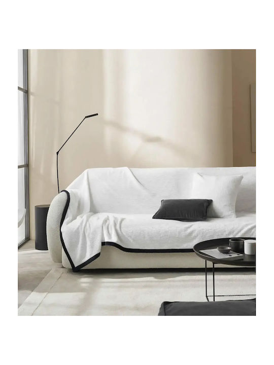 Gofis Home Ριχτάρι Πολυθρόνας Δύο 'Οψεων Ζακάρ 109x180εκ. Polar White 109/16 2007109116005
