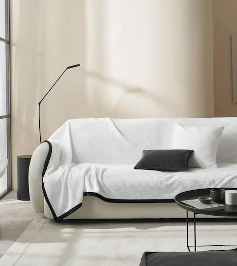 Gofis Home Decken & Couchdecken Sesselüberwurf Zwei Seiten Jacquard 109x180cm Polar Weiß 109/16