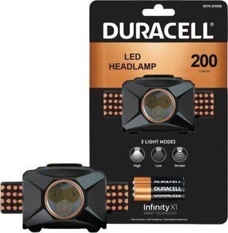 Duracell Φακός Κεφαλής LED IPX4 με Μέγιστη Φωτεινότητα 200lm