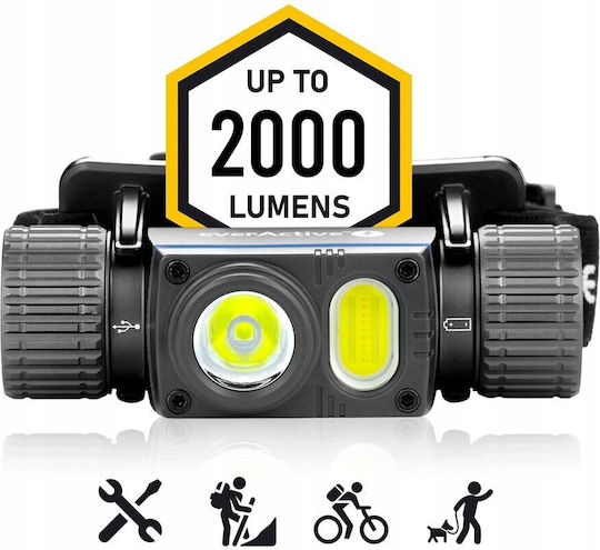 everActive Pro Φακός Κεφαλής LED με Μέγιστη Φωτεινότητα 2000lm