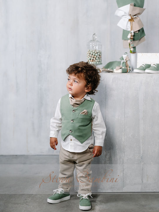 Stova Bambini Costum de Botez pentru Băiat Verde