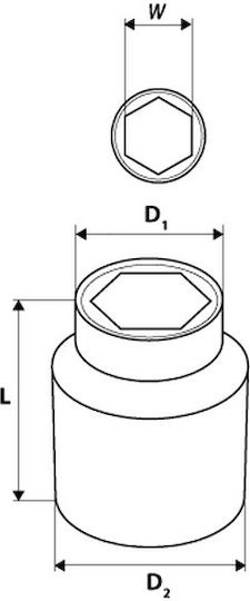 Neo Tools Căpăcel Hexagonal cu Patrat de Prindere 1/2" Diametru 1/2" 1buc
