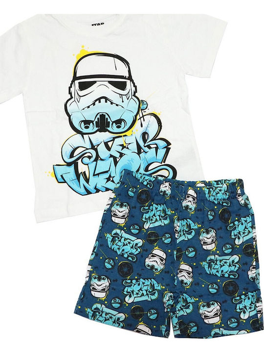 Disney Kinder Schlafanzug Sommerlich Baumwoll Marineblau Star Wars