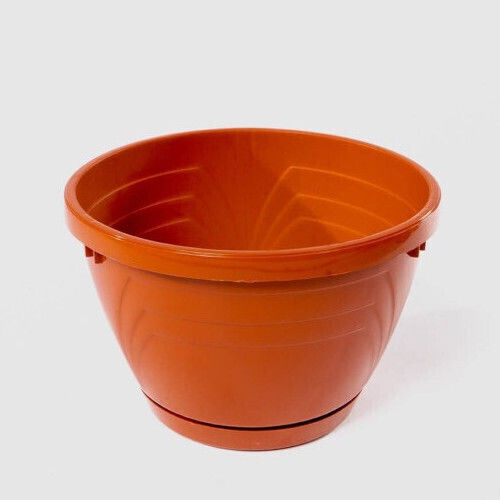 Premium Flower Pot Plastic Brown 14x10 Cm