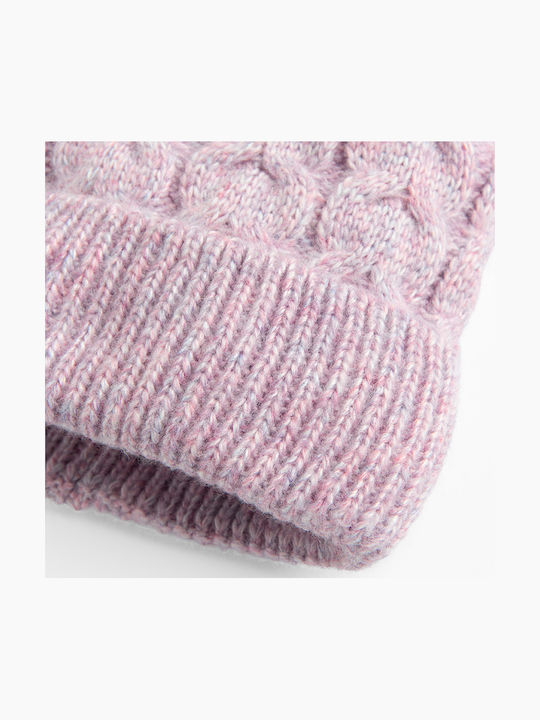 Kinder Mütze Set Gestrickt Lila 2Stück
