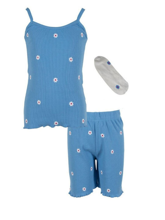 Evita Kids' Pajamas Summer Cotton Sky Blue