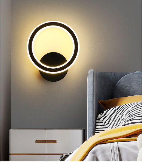 ArkoLight Lamp Wall with Integrated LED and Natural White Light Black 20cm