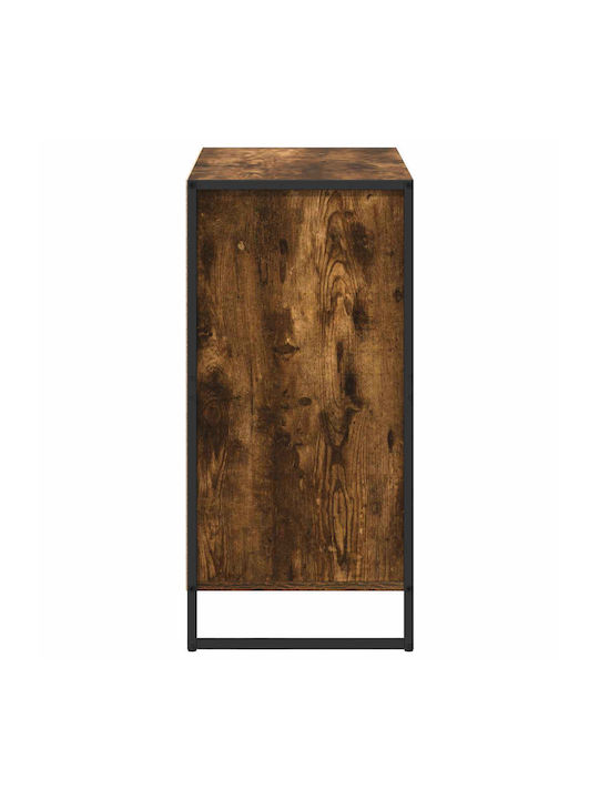 Wooden & Metallic Chest of Drawers Smoked Oak 79x36x75.5cm