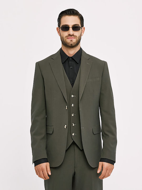 Men's Winter Suit Slim Fit Olive