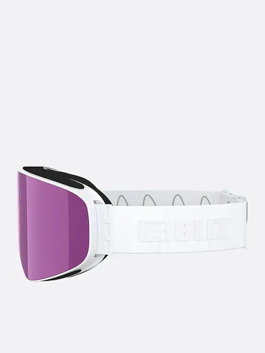 Bliz Ski- & Snowboardbrille Erwachsene Weiß mit Linse Getönt in Rosa Farbe