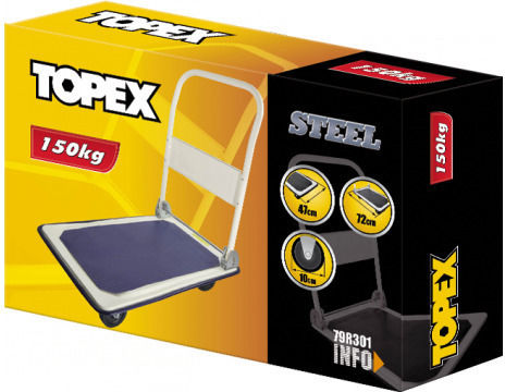 Topex Transport Trolley 79R301 Foldable for Weight Load up to 150kg Gray