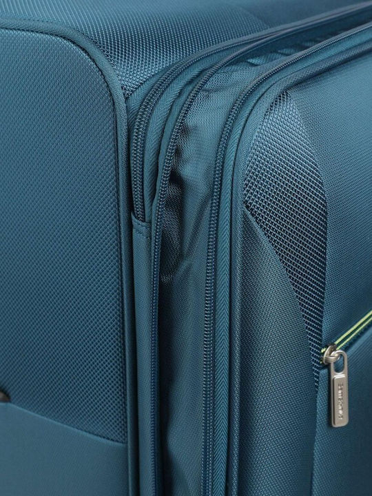 Samsonite Base Boost Голям Текстилен Петролен Куфар За Пътуване С 4 Колела Височина 78 См