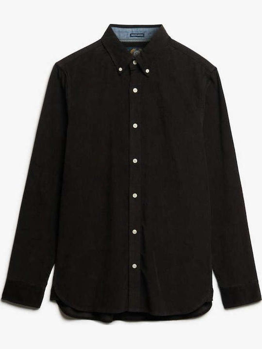 'classic Long-sleeved Corduroy Shirt Black