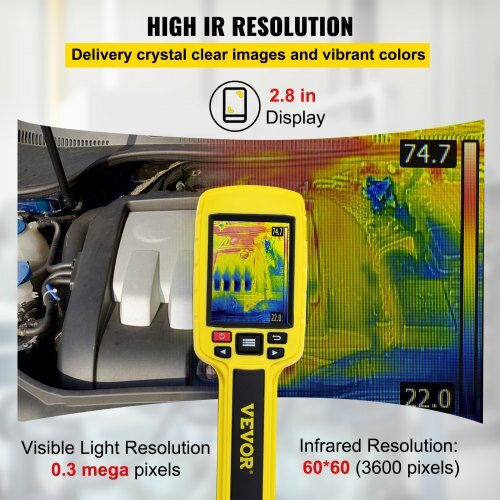 Vevor YHW3600PIXELSR71KV0 Handheld Thermal Camera mit Bildschirm 2.8" für Temperaturen von -20°C bis 500°C