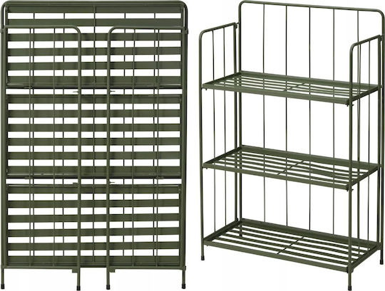 Pro Garden Ραφιέρα Γλάστρας Μεταλλική Πράσινη 58x27x90εκ.