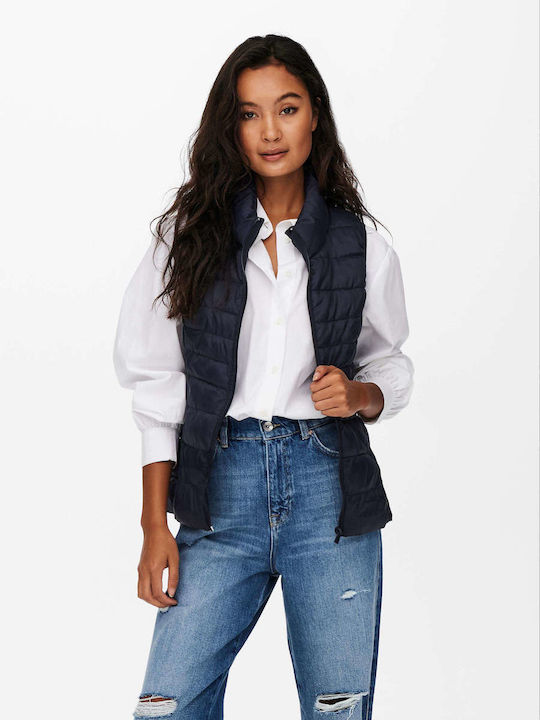 Women's Short Puffer Jacket for Winter Blue