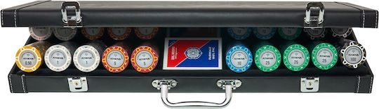 Pokeritems Set 500 Numbered Poker Chips 14gr in Suitcase