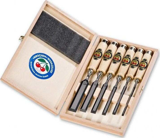 Kirschen Skewed Chisel with Wooden Handle 6pcs