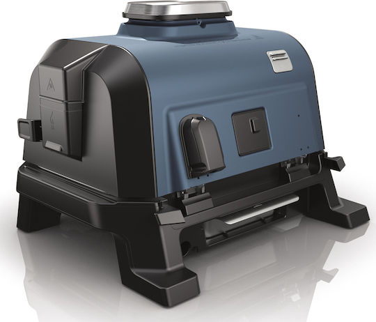 Ninja Woodfire Pro Connect Premium XL Tischplatte Elektrogrill Geriffelte Platte 1700W mit Deckel und einstellbarem Thermostat 45cmx29cmcm