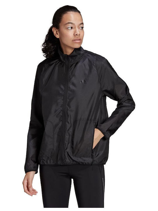 Originals Women's Running Short Sports Jacket Windproof for Spring or Autumn Black