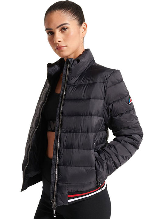 Fuji Women's Short Puffer Jacket for Winter Black
