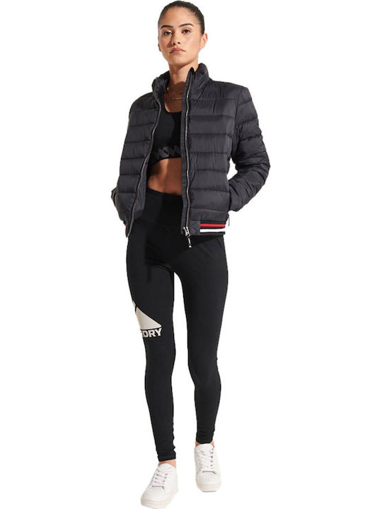 Fuji Women's Short Puffer Jacket for Winter Black