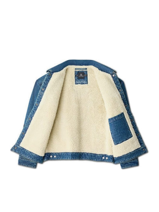 Keutchi Denim Κοντό Γυναικείο Τζιν Μπουφάν Μπλε