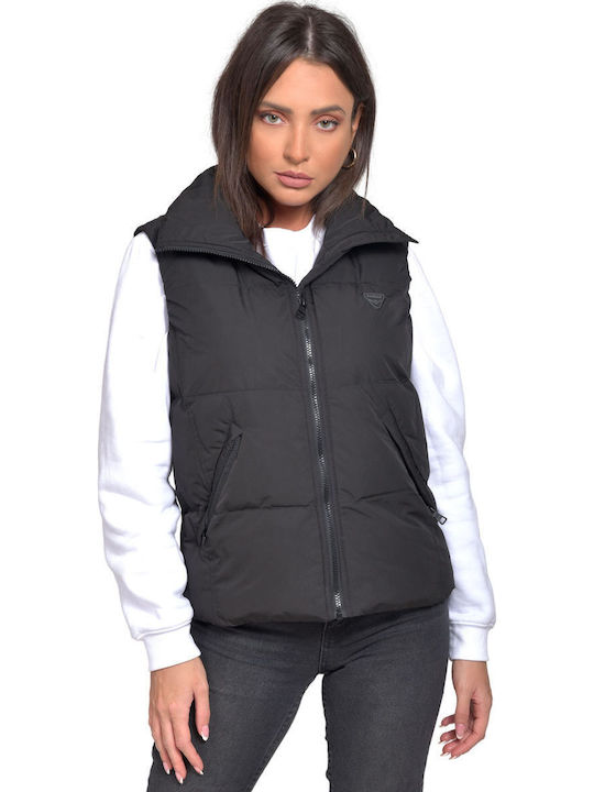 V104 Women's Short Puffer Jacket for Winter Black