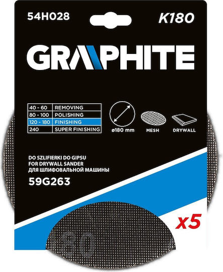 Graphite Sand Paper K180 Set of 5 Pieces