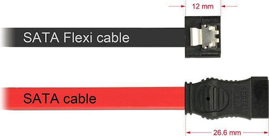 DeLock 7-Pin SATA III - 7-Pin SATA III Cable 0.10m Μαύρο (83838)