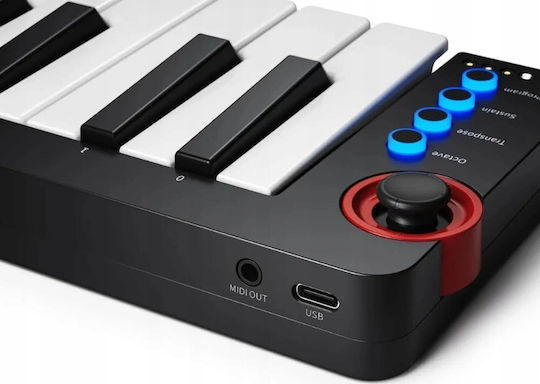 Donner Midi-Tastatur mit 25 Tasten Schwarz
