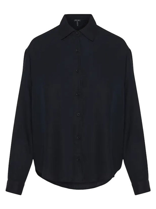 Women's Monochrome Long Sleeve Shirt Black