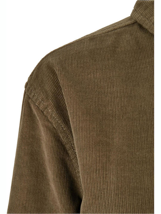 Women's Monochrome Long Sleeve Shirt Khaki