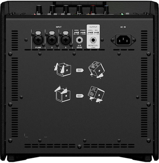 Yamaha Stagepas 200BTR Set with Powered Stage Monitor 180W with Woofer 8" 30.8x30.1x30cm.