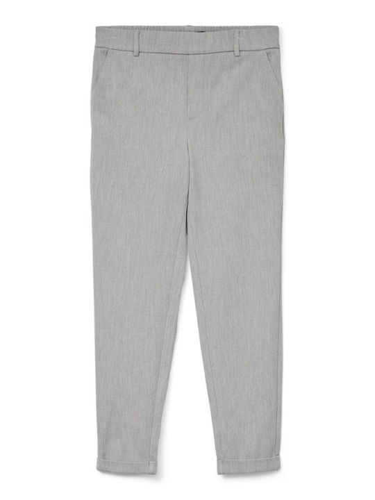 Damen Stoff Hose Light Grey Melange
