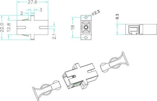 EFB Coupler SC Simplex Adapter 53302.31 Lichtwellenleiter-Adapter