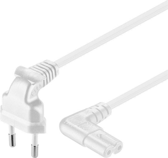 Goobay Евро - IEC C7 / Евро Кабел 2м Бял (97351)